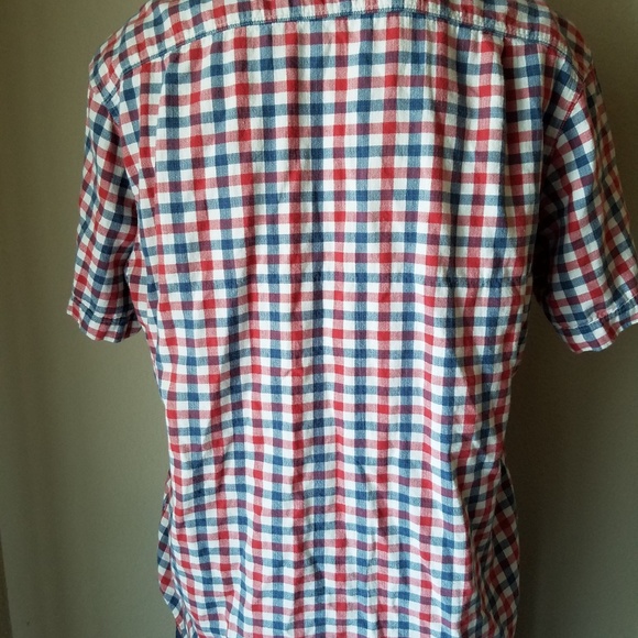 H&M LOGG Red Plaid Short Sleeve Button Up Shirt - Picture 7 of 8
